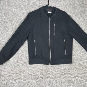 Apolis Global Citizen Wool Blend Bomber Jacket Men's Medium Black Full Zip